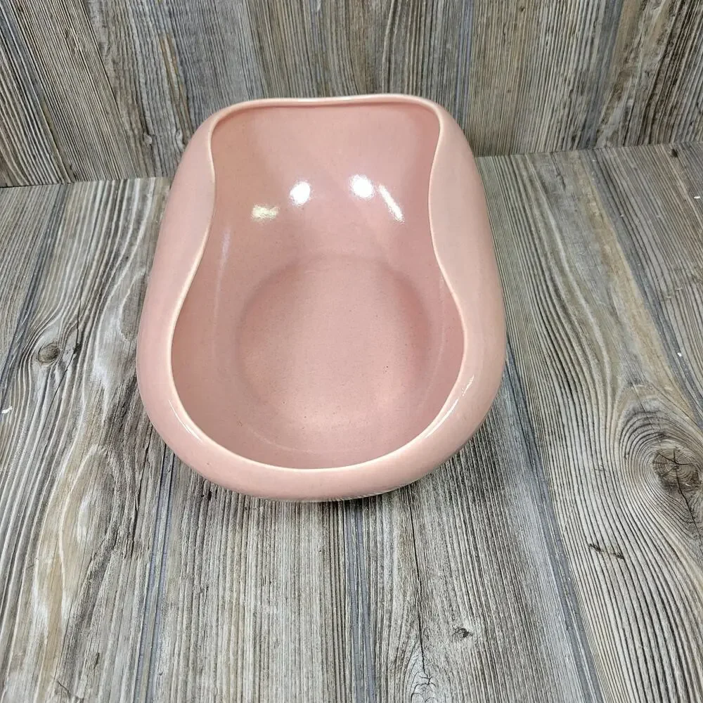 Russel Wright American Modern Coral Pink Salad Serving Bowl Steubenville MCM 50s
